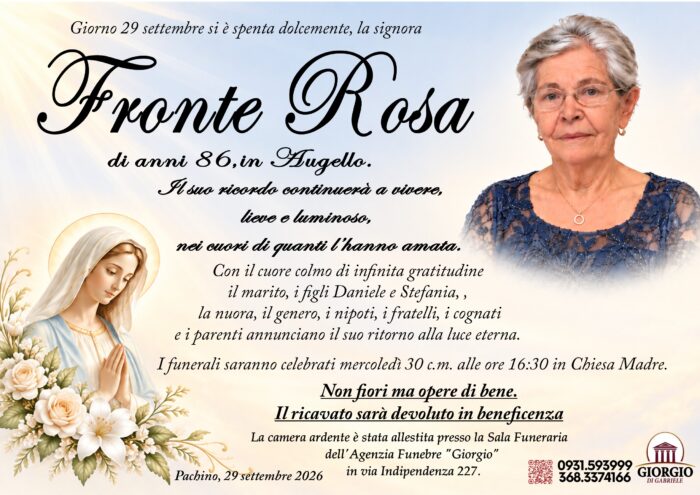FRONTE ROSA IN AUGELLO 29-9-2026