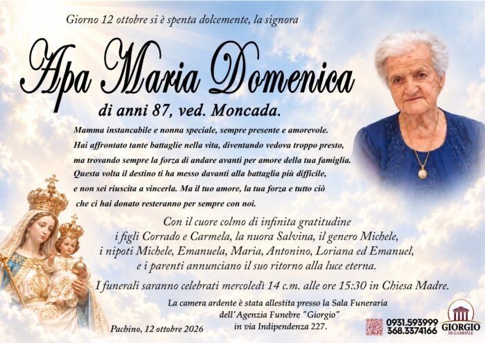 APA MARIA DOMENICA 12-10-2026