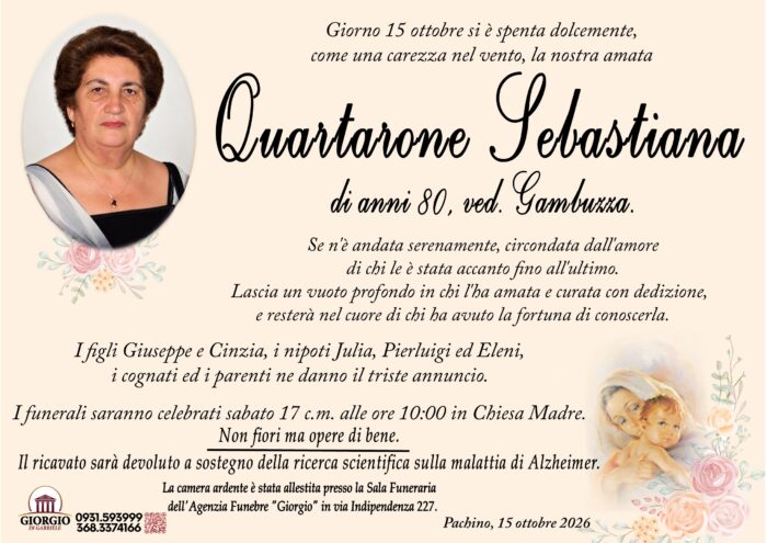 QUARTARONE SEBASTIANA 15 10 2026